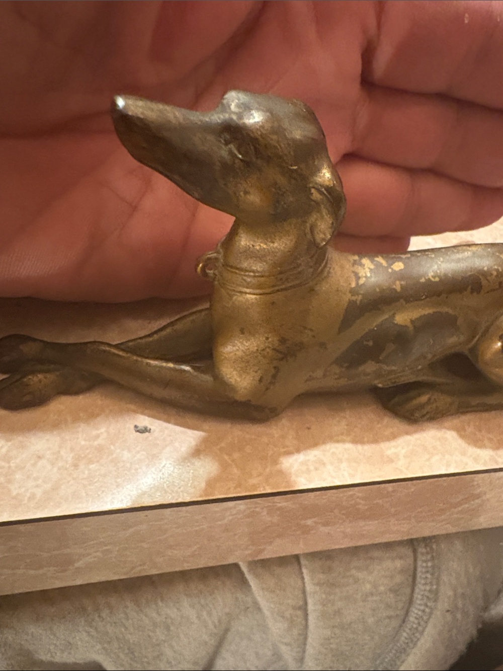 Antique Jenning Bros. Bronze finish Greyhound/Whippet
